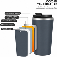 Mug isotherme classique en acier inoxydable sans BPA, double paroi sous vide, pour le bureau, cadeau d'affaires, garde au chaud/au froid 12-24 heures