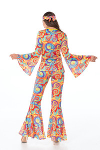 Costumes d'Halloween pour couples, fête hippie vintage années 60 70, vêtements de paix et d'amour, costume rock disco, femmes hippies, costume de cosplay - Product Image 3