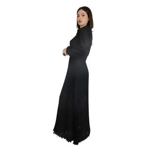 Robe longue plissée pour femme, robe maxi de style chemise, couleur violette - Product Image 6