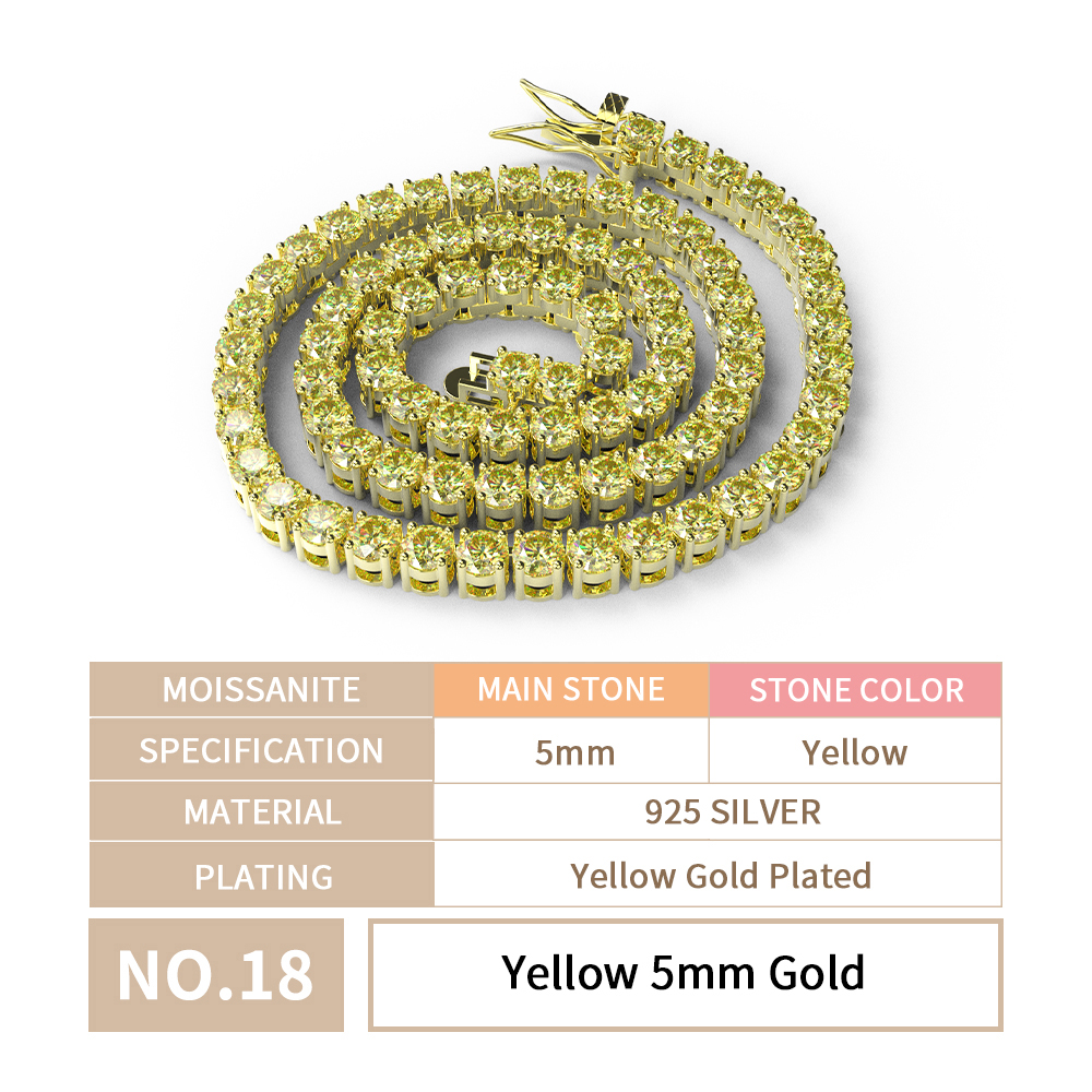 5MM chain + yellow moissanite