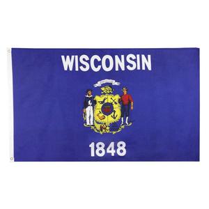 Bandera de Estados Unidos de Poliéster Personalizada de 3x5 Pies al por Mayor de Fábrica, Oklahoma, Wyoming, Carolina del Sur, Virginia, Virginia Occidental, <span class=keywords><strong>Wisconsin</strong></span> - Product Image 6