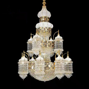 Thủy tinh lớn cao cầu thang dẫn sang trọng pha lê hiện đại tổ chức sự kiện pha lê thắp sáng đèn chùm centerpieces cho đám cưới Bảng trang trí - Product Image 2