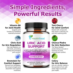 Hot Sale Uric Acid Support <b>Supplement</b> with Celery Seed Tart Cherry Green Coffee Bean Extract for Kidney Health and Joint Comfort - Product Image 6