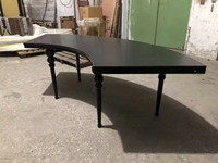 Bureau de travail en bois en forme de demi-lune avec un design contemporain pour le bureau, le centre commercial, l'école, la maison, le bar - Installation facile