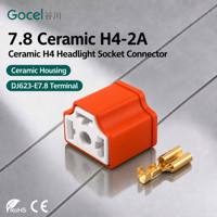 Connecteur de douille de phare H4 en céramique 7.8 H4-2A avec borne en laiton DJ623-E7.8, prise de lampe de voiture 7.8mm, approvisionnement en vrac OEM