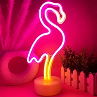 Enseigne lumineuse LED Néon Flamant rose pour la décoration de chambre à coucher et de chambre de fille
