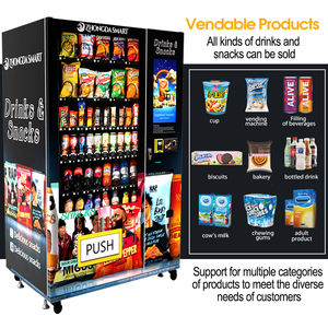 Máquina Expendedora de tarjetas comerciales con pantalla táctil de 21,5 pulgadas para bebidas, aperitivos, código QR, sistema de pago de fichas de monedas - Product Image 4