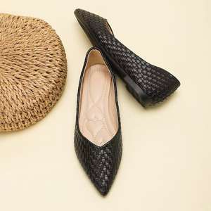 2025 ilkbahar sonbahar yeni stil tek katmanlı kadın sivri burun düz fransız peri meme ayakkabı günlük iş ayakkabısı - Product Image 3