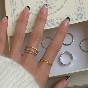 Anillo eternidad de Plata de Ley 925 con zirconia cúbica, joyería de compromiso, chapado en oro de 18K, para mujeres