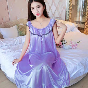 H801 # ฤดูร้อนเวอร์ชั่นเกาหลีชุดนอนสตรีขนาดพิเศษชุดโจ๊กเกอร์เซ็กซี่ผ้าไอซ์ซิลค์ชุดนอนกันหนาว - Product Image 4