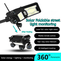 Lampadaire solaire pliable avec caméra de sécurité CCTV 4G WIFI, panneau solaire mono, éclairage de sécurité extérieur IP65