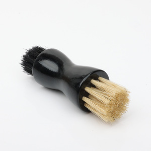 Brosse à chaussures à double tête en bois massif avec poils de porc pour l'entretien et le nettoyage du cuir - Product Image 1