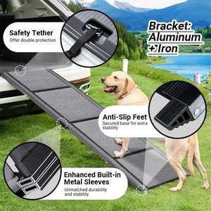 Escalera Plegable Ligera y Portátil de Aluminio para Mascotas, Escalera Antideslizante para <span class=keywords><strong>Perros</strong></span> Grandes, <span class=keywords><strong>Rampa</strong></span> Ajustable para Exteriores - Product Image 3