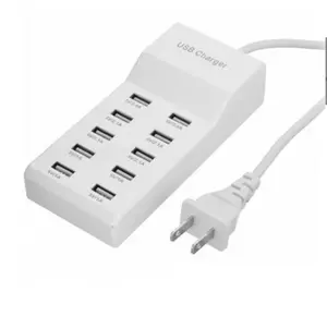USB壁式充电器10端口5/2.4A多端口充电器适用于iPad Mac快速充电USB插座的Iphone手机
