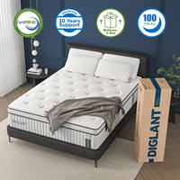Matelas Hybride à Ressorts Ensachés en Mousse à Mémoire de Forme 14 Pouces, Sans Fibre de Verre, Livraison Gratuite