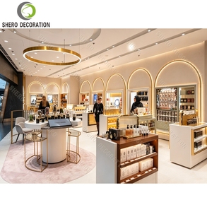 Aménagement intérieur de boutiques de parfums de luxe, vitrine à parfums en bois sur mesure avec éclairage pour mobilier de boutique de parfums. - Product Image 2