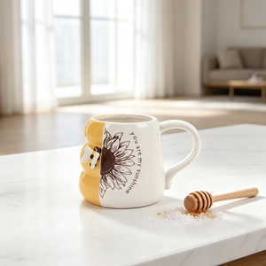 Taza de Cerámica <span class=keywords><strong>con</strong></span> Asa <span class=keywords><strong>con</strong></span> Diseño de Cara Sonriente, para <span class=keywords><strong>Leche</strong></span>, Café, Agua, Taza Creativa para el Desayuno, Regalo para el Hogar y la Cocina - Product Image 2