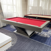 Table de billard sur mesure en bois massif 7, 8, 9 pieds avec plateau en ardoise et poches en cuir véritable pour projets résidentiels haut de gamme