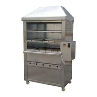 Barbecue au charbon de bois en acier inoxydable, grill churrasco brésilien, machine à poulet au charbon de bois