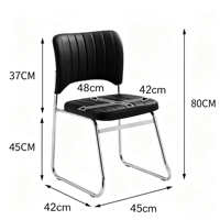 Chaise de conférence moderne empilable en similicuir PU avec structure cantilever chromée et assise rembourrée pour la maison, le bureau, les salles de réunion et les hôtels