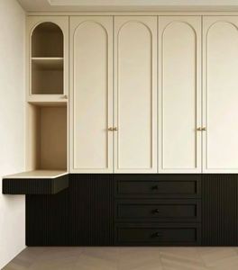 Armoire de luxe en bois massif haut de gamme, design moderne convertible, avec étagères réglables pour chambre à coucher, hôtel, appartement, maison - Product Image 5