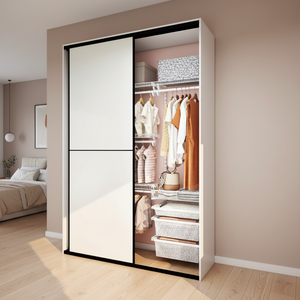 Armoire <span class=keywords><strong>coulissante</strong></span> moderne et contemporaine en MDF, réglable, pliable, extensible, gain de place, pour chambre d'hôtel, <span class=keywords><strong>meuble</strong></span> <span class=keywords><strong>DIY</strong></span> - Product Image 2