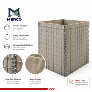 Barrière <span class=keywords><strong>Hesco</strong></span> préfabriquée en cage de sable - Mur de bastion Mil 7 pour barrière anti-inondation et fortification à déploiement rapide - Product Image 1
