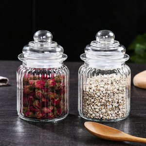 Glass Airtight <b>Jars</b> For Food Storage Small Size With Plastic Lid Cylinder Shape Solid Color - Product Image 2