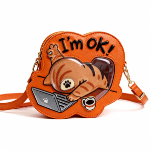Bolso Bandolera Ita Personalizado con Forma de Gato, con Asa y Correa de Cadena, para Fans del Anime, Novedoso Bolso para Exhibición de Pins - Product Image 5