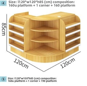 Mostrador de barra pequeño elegante y moderno Diseño de esquina de madera simple para tienda de conveniencia y supermercado Comodidad de pago - Product Image 2