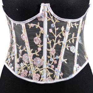 Top Corset en Dentelle Brodé 3D de Haute Qualité avec Fleurs, Effet Photo Réel, pour Femme, Bustier Court Coloré et Élégant - Product Image 6