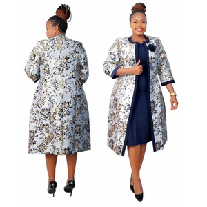 Trajes de Negocios Estilo Africano para Mujer, Chaqueta Larga con un Solo Botón, Tejida con Cristales, 100% Poliéster, de Guangdong, China - Product Image 1