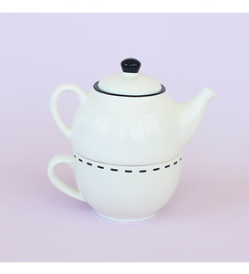 Service à thé en céramique noir et blanc, style romantique français et chat mignon, inspiré de l'Europe et des États-Unis - Product Image 4