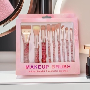 Set de 9 Brochas de <span class=keywords><strong>Maquillaje</strong></span> Rosa Brillante con Corrector, en Caja de Regalo Ideal <span class=keywords><strong>para</strong></span> Viajes, <span class=keywords><strong>para</strong></span> Base, Rubor, Contorno y Ojos - Product Image 1