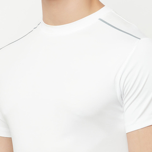 High Performance Gym 100% Cotton T Shirt Stock Men Short Sleeve Compression Workout Tee Quick Dry Polyester Fit - Product Image 6