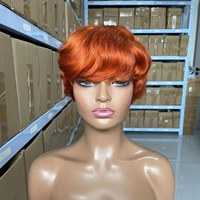 Perruques courtes bouclées 100% cheveux humains pas chères pour femmes, style brésilien et vietnamien naturel, vente en gros, sans colle