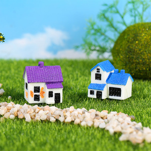 Miniature Resin House Ornament Mediterranean Style Garden Decor Freestanding Outdoor Craft <b>Model</b> - Product Image 3