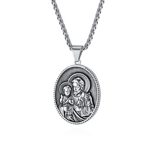 Collier pendentif religieux chrétien en acier inoxydable avec pièce de monnaie en or 18 carats, Vierge <span class=keywords><strong>Marie</strong></span> <span class=keywords><strong>Jésus</strong></span>, pour l'anniversaire des femmes - Product Image 6