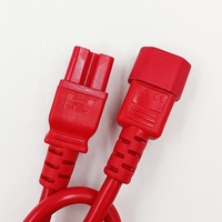 Câble d'alimentation CA personnalisé rouge IEC C14 vers C15 H05VV-F 3*1.5mm² Fil 10A 250V Certifié CE