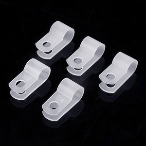 Clip de câble en nylon de type Chcc R 23R pour la gestion des câbles, blanc et noir - Product Image 1