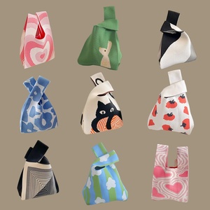 Bolso de mano de lana tejido a mano informal y versátil para mujer 2026ins, bolso tipo cubo de poliéster, bolso de compras de regalo explosivo - Product Image 1