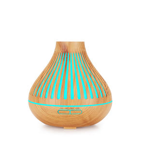 Wood Grain Aroma Diffuser 300Ml Ultrasonic <b>Humidifier</b> With Led Light For Home Use - Product Image 1