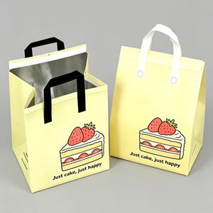 Sac isotherme pliable en non-tissé pour livraison de gâteaux, avec impression personnalisée, pour boulangerie et emballage alimentaire à emporter (vente en gros) - Product Image 1