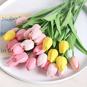 Fleurs artificielles en soie Yiddish Pu Tulip 100cm-200cm, accessoires de photographie, décoration de mariage et de maison - Product Image 1