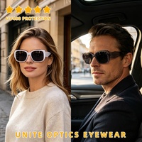 Dernières tendances de la mode italienne, lunettes de soleil unisexes de style rétro, protection UV400, monture carrée noire de luxe pour hommes et femmes