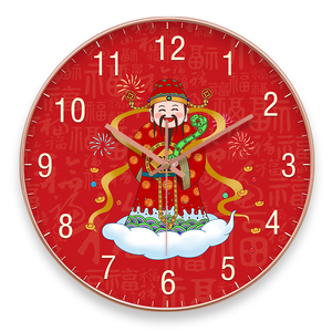 นาฬิกาทรงกลมขนาด16นิ้วแบบเงียบปรับแต่งได้พร้อมกรอบสีทองดีไซน์เพื่อความมั่งคั่งของจีน - Product Image 2