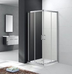 Panneaux muraux de <span class=keywords><strong>douche</strong></span> en verre trempé design moderne 6mm 8mm Cadre en acier inoxydable <span class=keywords><strong>Porte</strong></span> coulissante en laiton Style ouvert pour hôtels - Product Image 2