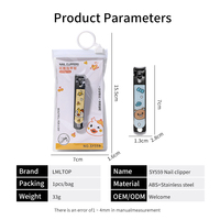 LMLTOP OEM Cartoon Nail Clipper Safe Kids Nail Cutter Trimmer Kit Sharp Stainless Steel Finger Toe Nail Cutting Tool SY559