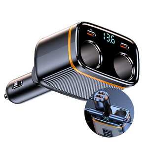 Chargeur de voiture super rapide 6 en 1, 6 ports, 2 USB, 1 PD 45W, 2 type-C, 2 adaptateurs, cadeaux pour amis, pères et copains, charge rapide - Product Image 1