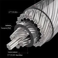 Câble de mise à niveau pour casque Yongse 2.5 3.5 4.4mm, 16 conducteurs 7N OCC plaqué or, mixte 3.5/2.5/4.4/6.35/XLR, 1.2m